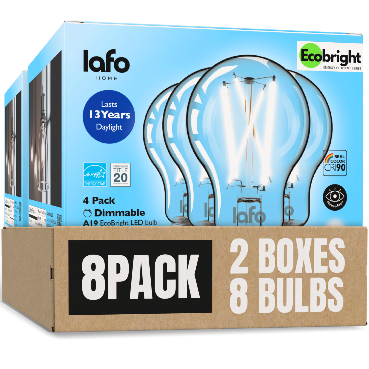 A19-E26 EcoBright™ bulb-60W 2700K/5000K (4/8/12 Pack)