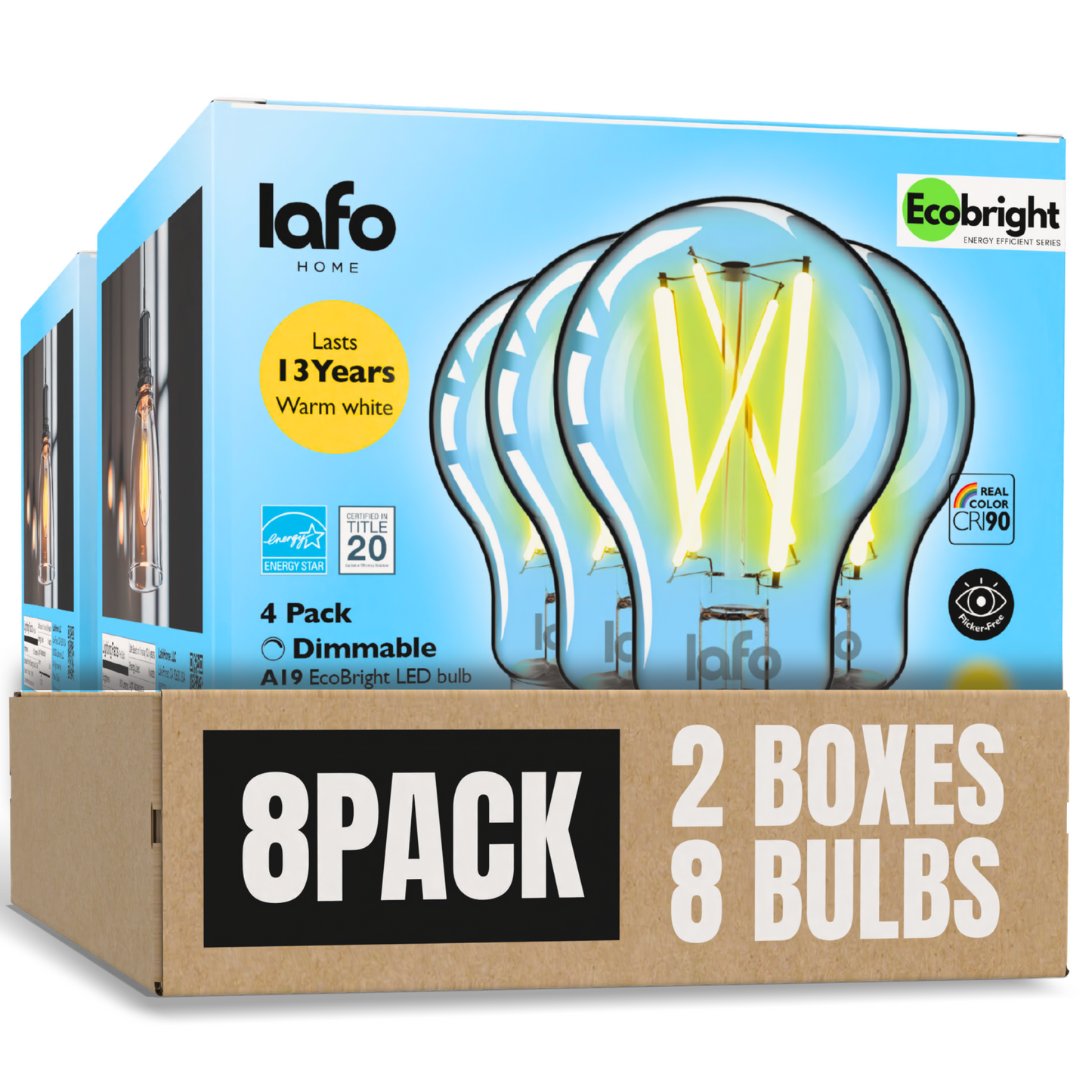 A19-E26 EcoBright™ bulb-60W 2700K/5000K (4/8/12 Pack)