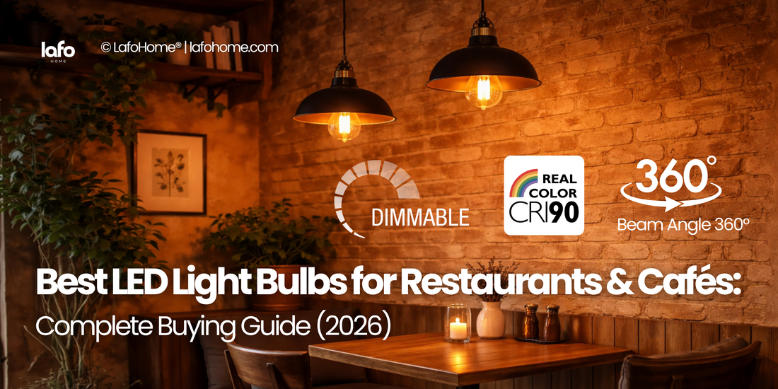 Warm LED filament lighting in a restaurant dining room with pendant fixtures