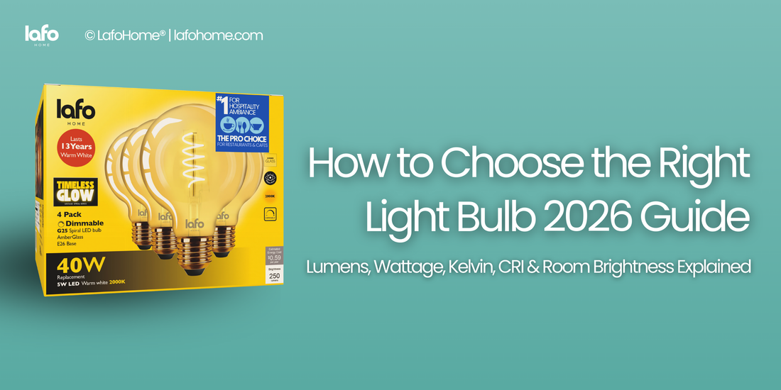How to Choose the Right Light Bulb (2026 Guide): Lumens, Wattage, Kelvin, CRI & Room Brightness Explained