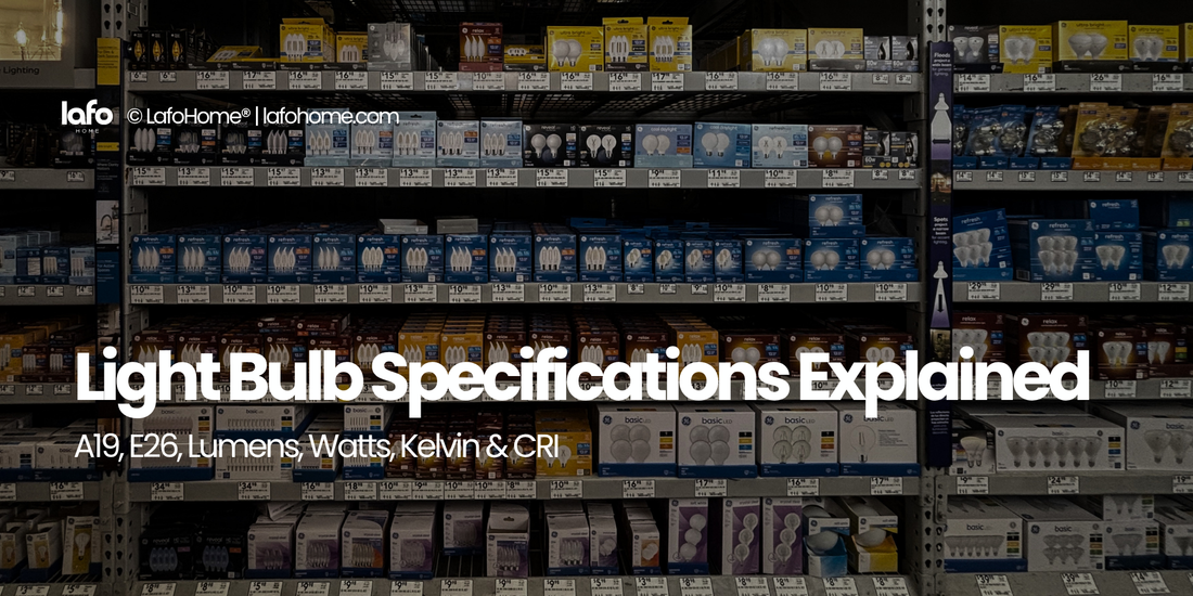 Light Bulb Specifications Explained: A19, E26, Lumens, Watts, Kelvin & CRI
