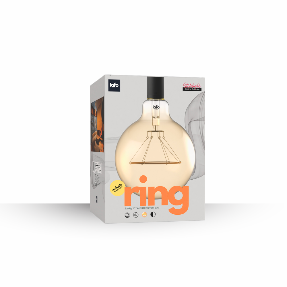 StyleLight™ Ring Series — Modern Decorative LED Filament Bulb (Amber)