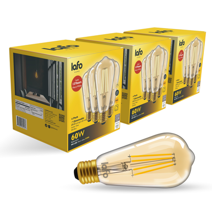 ST19-E26 TimlessGlow amber edison 60W 2500K(4/8/12 Pack)