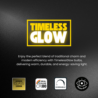 A19-E26 TimelessGlow amber bulb 40W 2000K(4/8/12 Pack)