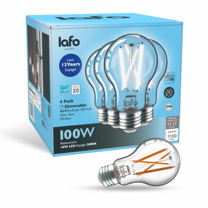 A19-E26 EcoBright™ Bulb-100W 2700K/5000K (4/8/12 Pack)