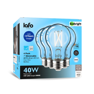 A19-E26 EcoBright bulb-40W 2700K/5000K  (4/8/12 Pack)