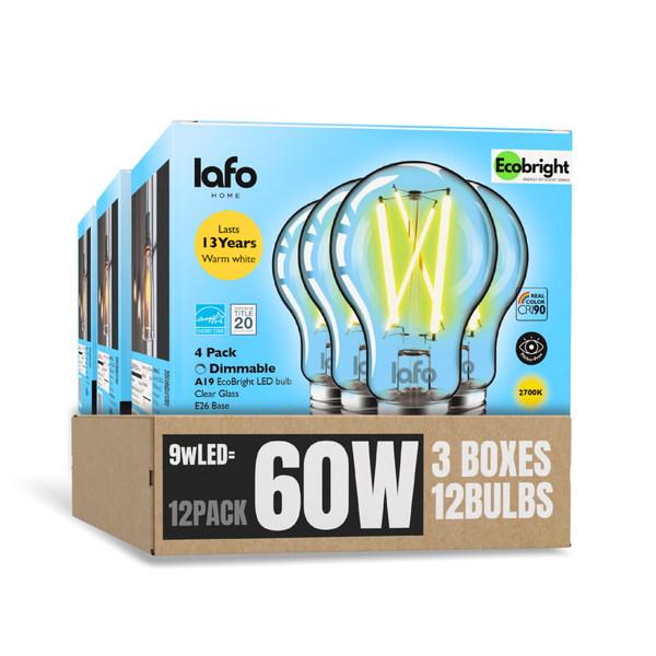 A19-E26 EcoBright™ bulb-60W 2700K/5000K (4/8/12 Pack)