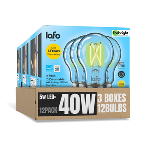 A19-E26 EcoBright bulb-40W 2700K/5000K  (4/8/12 Pack)