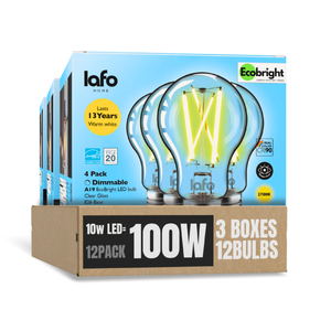 A19-E26 EcoBright™ Bulb-100W 2700K/5000K (4/8/12 Pack)
