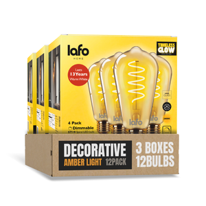 ST19-E26 TimelessGlow™ amber edison 40W 2000K (4/8/12 Pack)