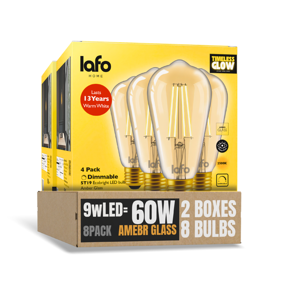 ST19-E26 TimlessGlow amber edison 60W 2500K(4/8/12 Pack)