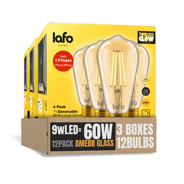 ST19-E26 TimlessGlow amber edison 60W 2500K(4/8/12 Pack)