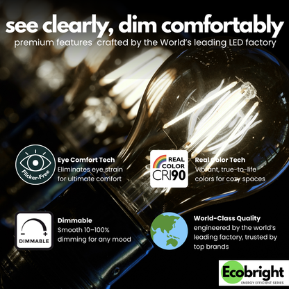 A19-E26 EcoBright™ bulb-60W 2700K/5000K (4/8/12 Pack)