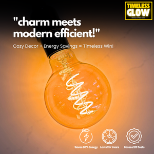 LafoHome TimelessGlow G25 LED Globe Bulbs — 2000K Amber, Dimmable (E26 Base)