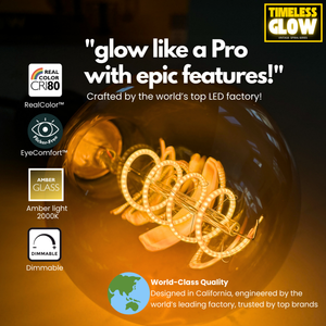 LafoHome TimelessGlow G25 LED Globe Bulbs — 2000K Amber, Dimmable (E26 Base)